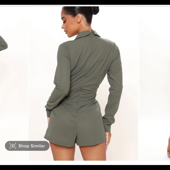 Fashion Nova Romper - Olive - Picture 2 of 3